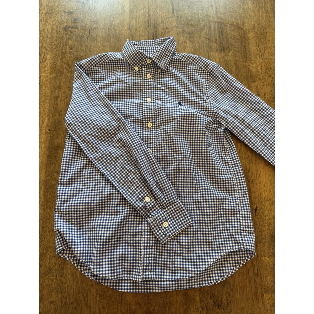 Polo Ralph Lauren Polo Shirt Boys Plaid, Long Sleeve, Button-Up, Size M (10-12)